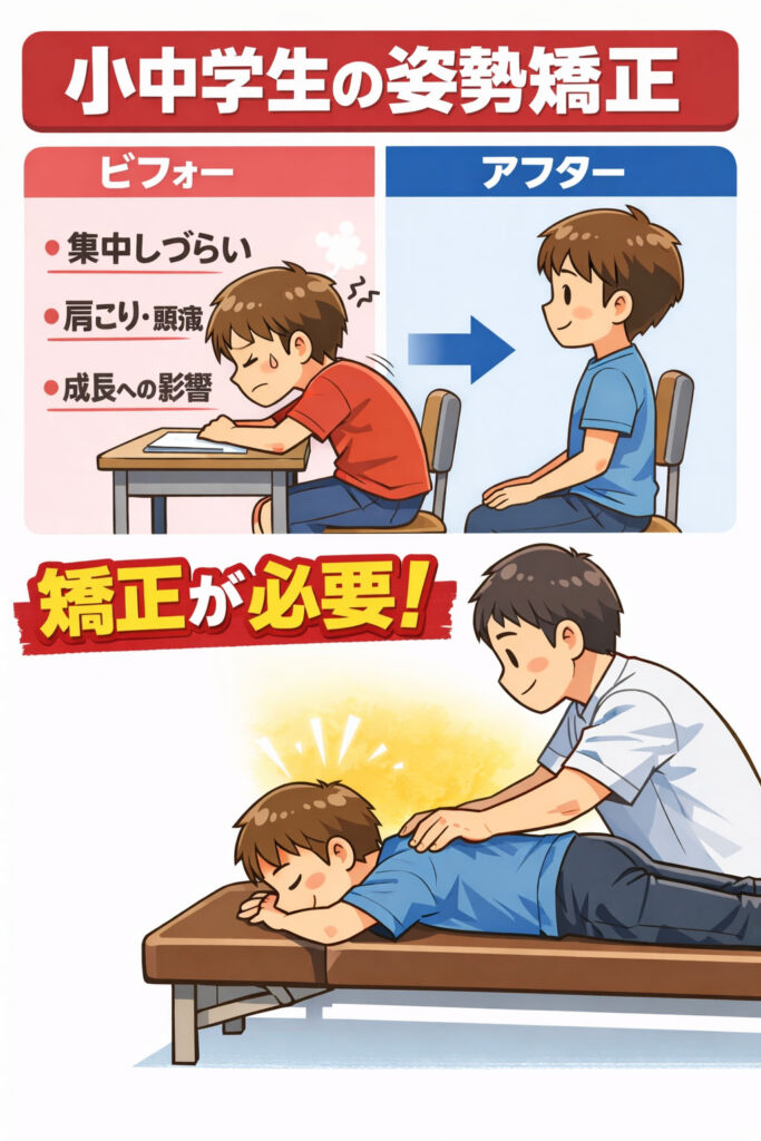 小中学生の猫背・姿勢不良を成長期に配慮した矯正で整える姿勢改善サポート｜北浦和西口カイロプラクティック